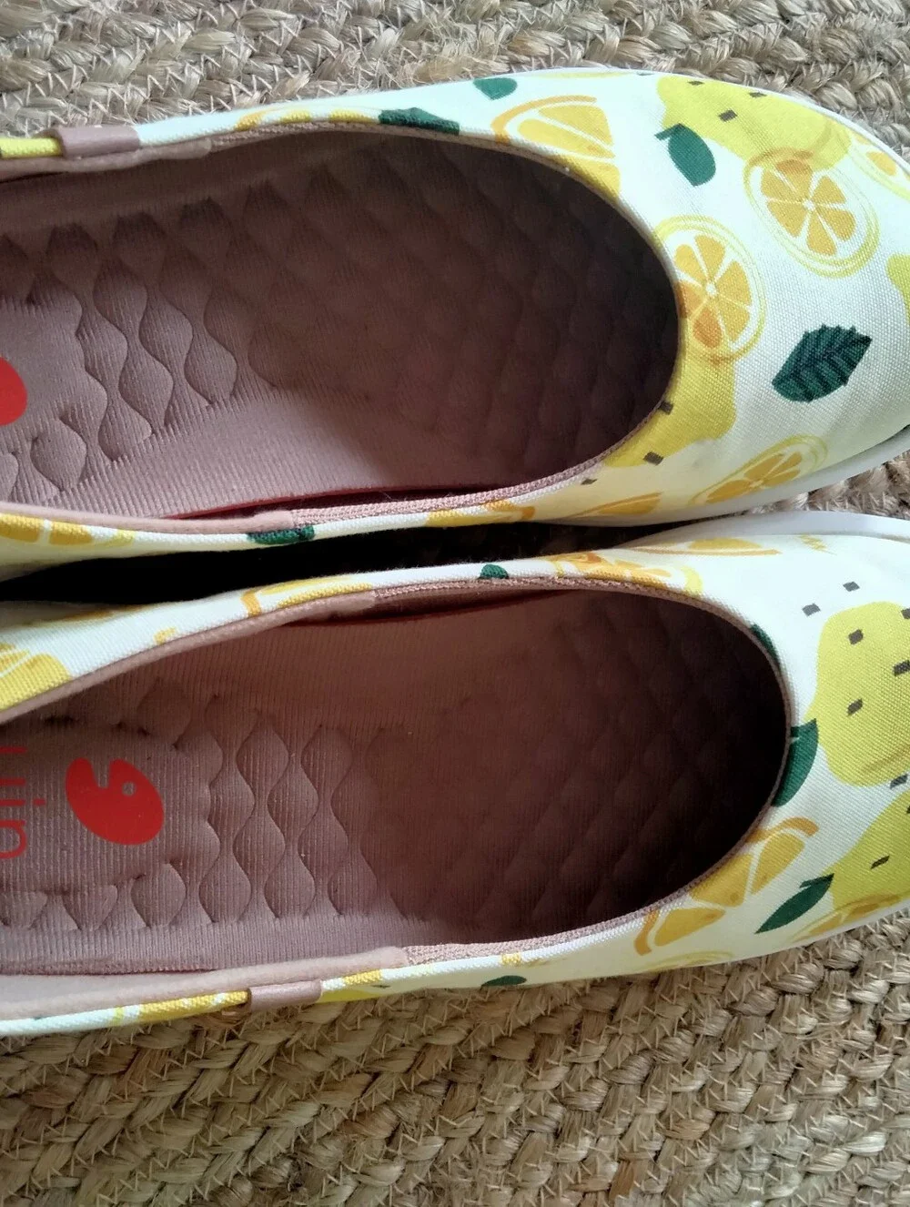 UIN Yellow Lemon Print Slip-On Loafers for Women